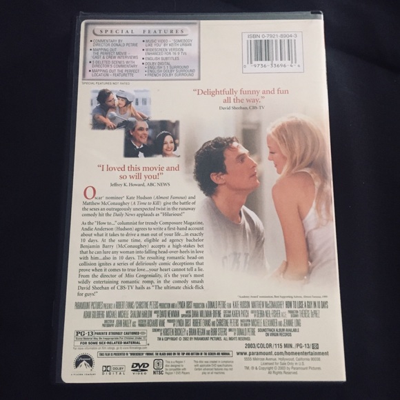 ηεω How To Lose A Guy In 10 Days ~ Rom-Com ~ Matthew McConaughey ~ Kate Hudson - Picture 11 of 12